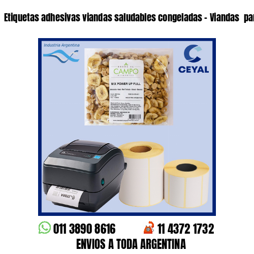 Etiquetas adhesivas viandas saludables congeladas - Viandas  para freezer