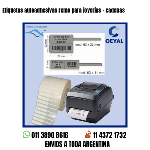 Etiquetas autoadhesivas remo para joyerías - cadenas