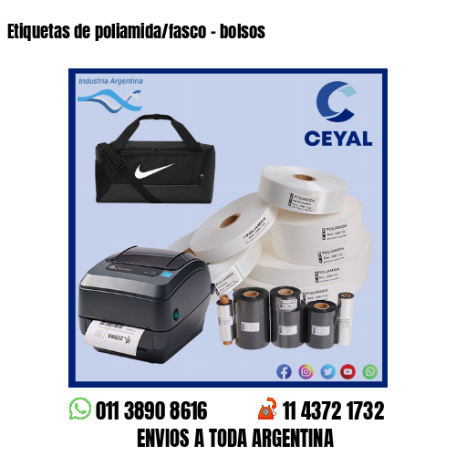 Etiquetas de poliamida/fasco – bolsos