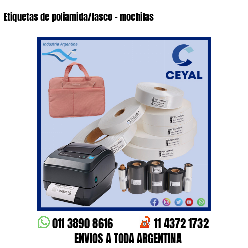 Etiquetas de poliamida/fasco - mochilas