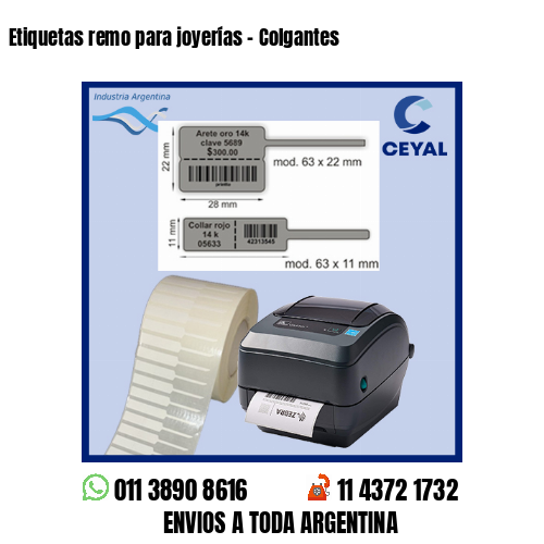 Etiquetas remo para joyerías - Colgantes