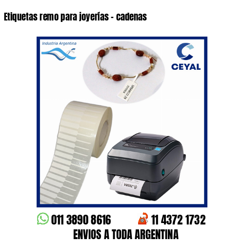 Etiquetas remo para joyerías - cadenas