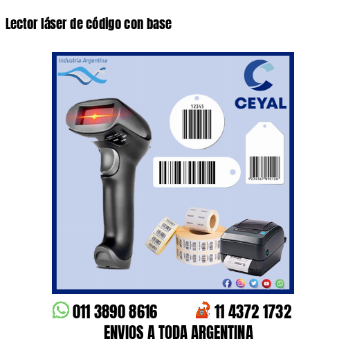 Lector láser de código con base