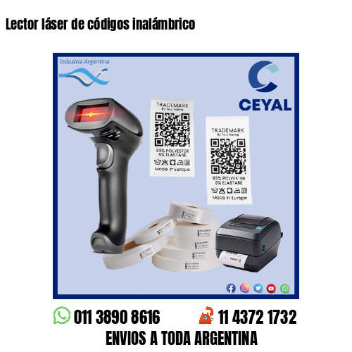 Lector láser de códigos inalámbrico