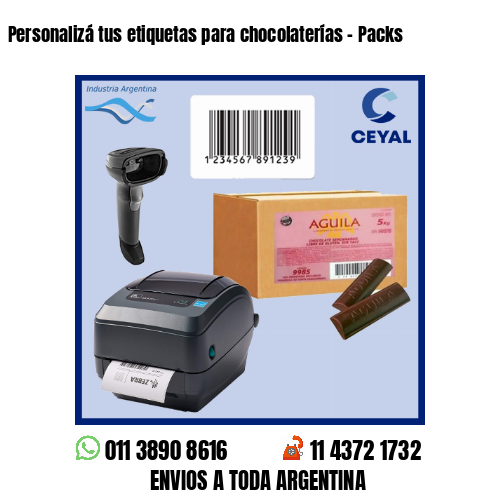 Personalizá tus etiquetas para chocolaterías – Packs