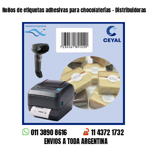 Rollos de etiquetas adhesivas para chocolaterías – Distribuidoras