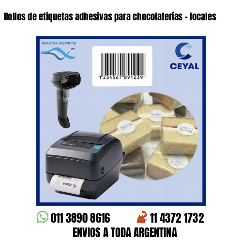 Rollos de etiquetas adhesivas para chocolaterías – locales