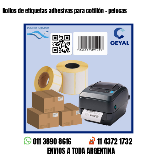 Rollos de etiquetas adhesivas para cotillón - pelucas