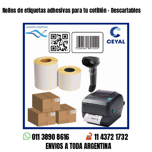 Rollos de etiquetas adhesivas para tu cotillón – Descartables