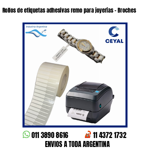 Rollos de etiquetas adhesivas remo para joyerías - Broches