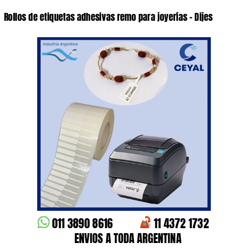 Rollos de etiquetas adhesivas remo para joyerías - Dijes