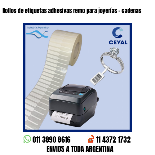 Rollos de etiquetas adhesivas remo para joyerías – cadenas