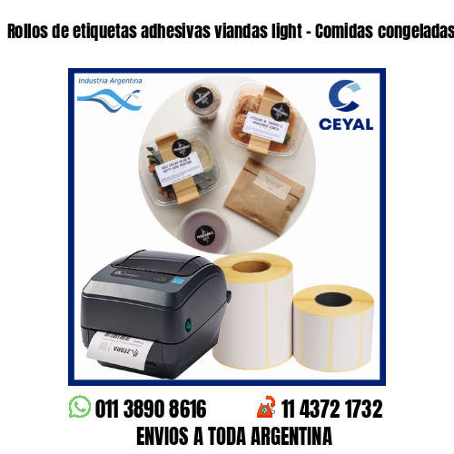 Rollos de etiquetas adhesivas viandas light - Comidas congeladas