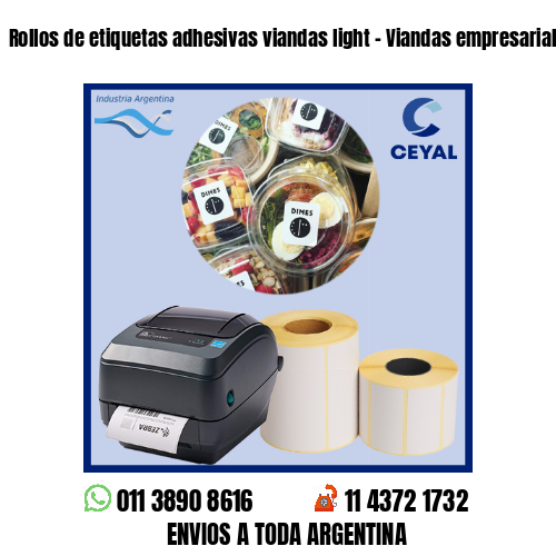 Rollos de etiquetas adhesivas viandas light – Viandas empresariales