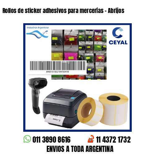 Rollos de sticker adhesivos para mercerías - Abrijos