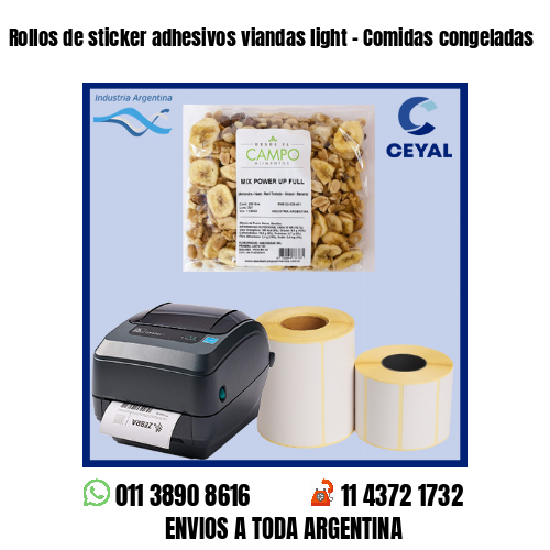 Rollos de sticker adhesivos viandas light - Comidas congeladas