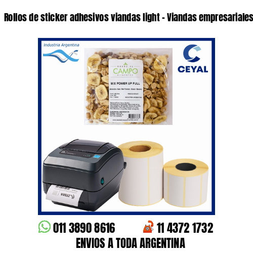 Rollos de sticker adhesivos viandas light – Viandas empresariales