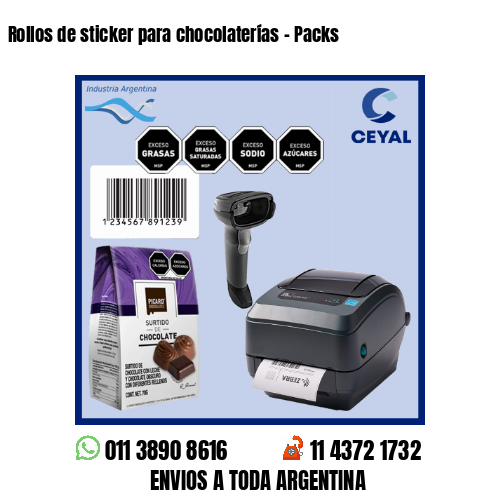 Rollos de sticker para chocolaterías – Packs