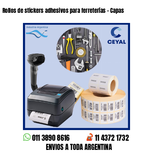 Rollos de stickers adhesivos para ferreterías – Capas