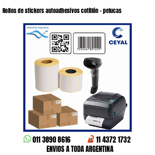 Rollos de stickers autoadhesivos cotillón – pelucas