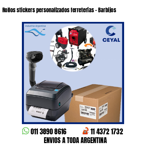 Rollos stickers personalizados ferreterías - Barbijos