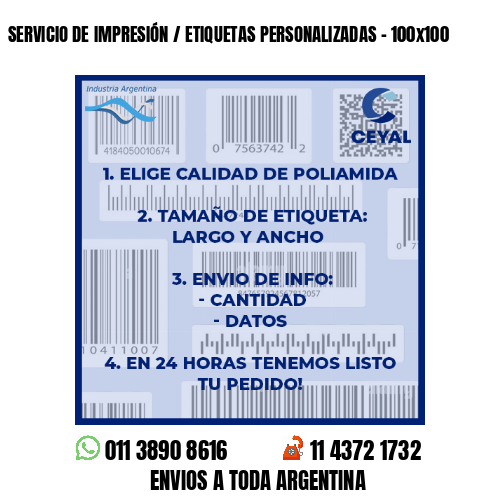 SERVICIO DE IMPRESIÓN / ETIQUETAS PERSONALIZADAS – 100×100