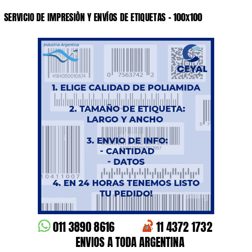 SERVICIO DE IMPRESIÒN Y ENVÍOS DE ETIQUETAS - 100x100