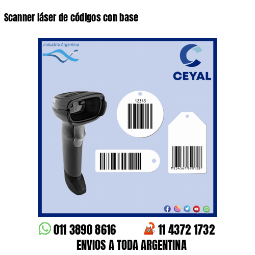 Scanner láser de códigos con base