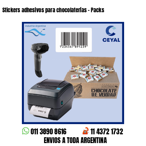 Stickers adhesivos para chocolaterías – Packs