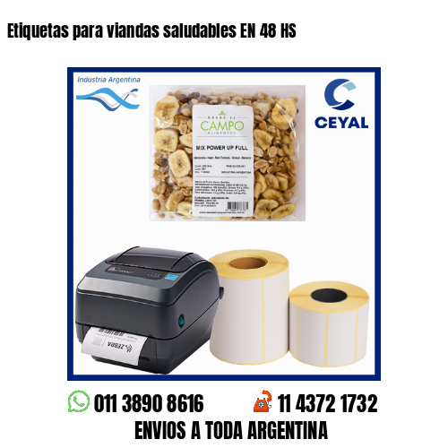 Etiquetas para viandas saludables EN 48 HS