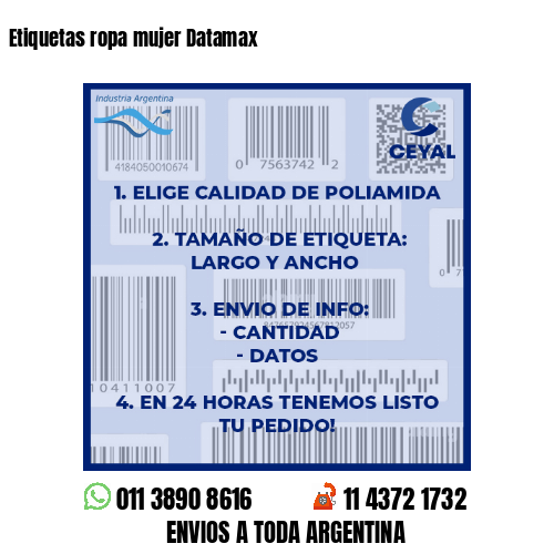 Etiquetas ropa mujer Datamax