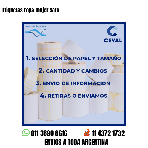 Etiquetas ropa mujer Sato