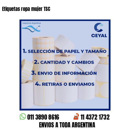 Etiquetas ropa mujer TSC