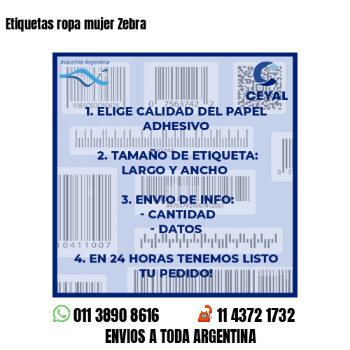 Etiquetas ropa mujer Zebra