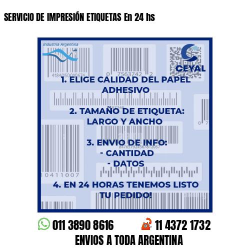 SERVICIO DE IMPRESIÓN ETIQUETAS En 24 hs 