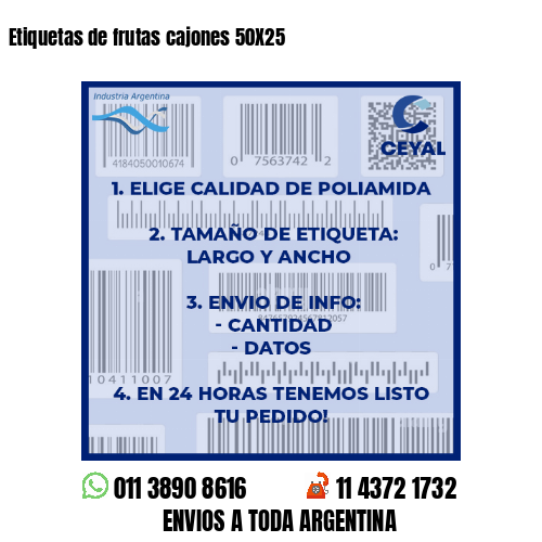 Etiquetas de frutas cajones 50X25