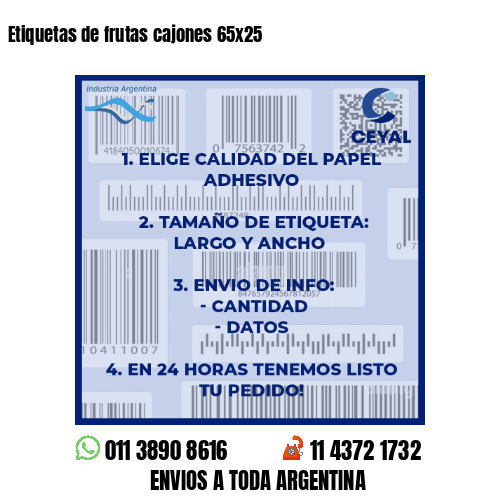 Etiquetas de frutas cajones 65×25