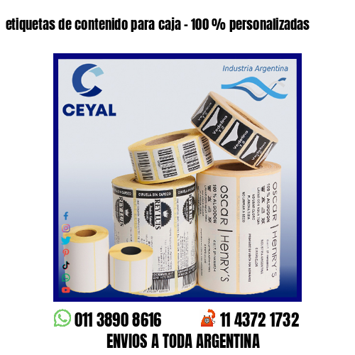 etiquetas de contenido para caja – 100 % personalizadas