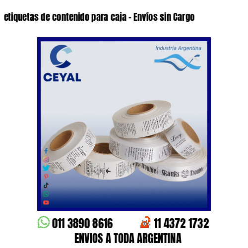 etiquetas de contenido para caja - Envíos sin Cargo