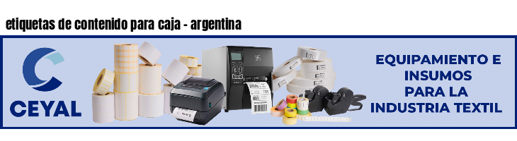 etiquetas de contenido para caja - argentina