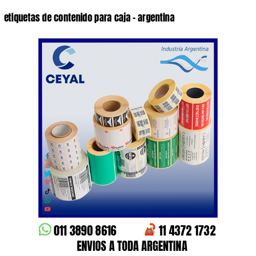 etiquetas de contenido para caja - argentina