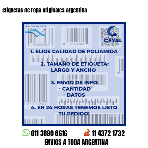 etiquetas de ropa originales argentina