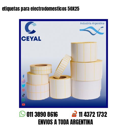 etiquetas para electrodomesticos 50X25