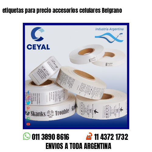 etiquetas para precio accesorios celulares Belgrano