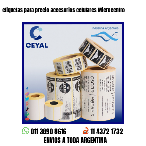 etiquetas para precio accesorios celulares Microcentro