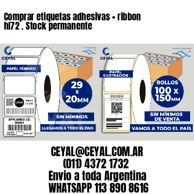 Comprar etiquetas adhesivas   ribbon hl72 . Stock permanente