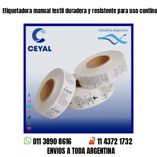 Etiquetadora manual textil duradera y resistente para uso continuo – Argentina