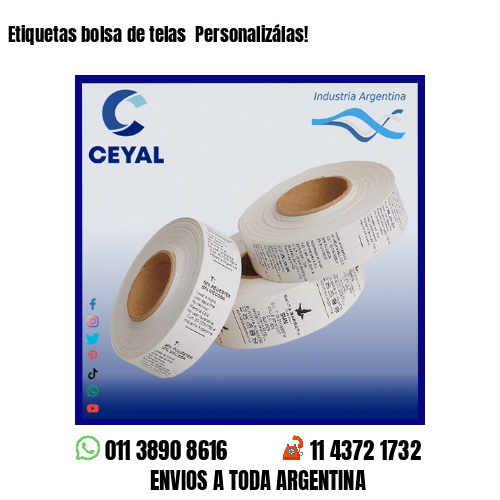 Etiquetas bolsa de telas  Personalizálas!