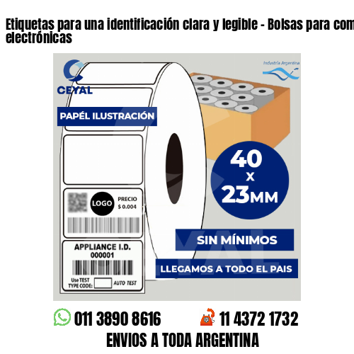 Etiquetas para una identificación clara y legible - Bolsas para compras electrónicas