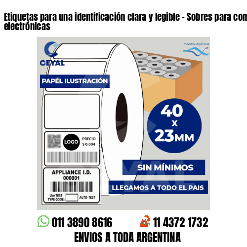 Etiquetas para una identificación clara y legible - Sobres para compras electrónicas